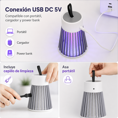 Lámpara Antimosquitos USB 2 en 1 – Luz UV Portátil